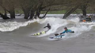 White water kayaking at Sawley Weir on the river trent [upl. by Areval87]