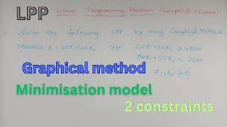 LPP  Graphical Method  Minimisation Model  2 Constraints [upl. by Atilem315]