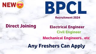 BPCL Notification OUT 2024  Freshers  BPCL Vacancy 2024  BPCL Jobs 2024  BPCL Job Vacancy 2024 😍 [upl. by Efioa]