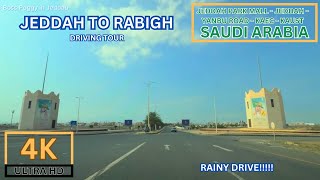 4K A Rainy Morning Drive from Jeddah to Rabigh  Day Tour [upl. by Suelo811]