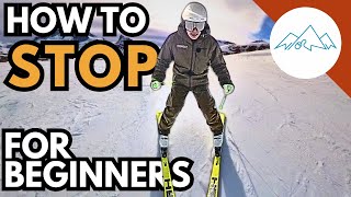 How to ski  How to Stop on Skis for Beginners learntoski skiinstructor skiingtips [upl. by Srevart]