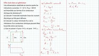 Effet Joule dans un générateur [upl. by Ardnohs288]