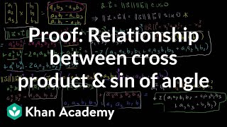 Proof Relationship between cross product and sin of angle  Linear Algebra  Khan Academy [upl. by Annim792]