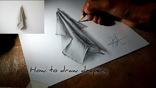 How to draw folds in cloth in pencil drapery drawing step to follow shorts [upl. by Killian]