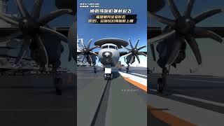 The carrierbased early warning aircraft catapults and takes off The Fujian ship is in its comp [upl. by Khoury]