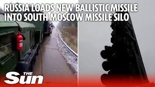 Russia loads new intercontinental ballistic missile into silo south of Moscow [upl. by Ynnhoj419]