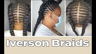 Easy quotIverson braidquot protective style  Fishbone braids on type 4 natural hair [upl. by Eicats]