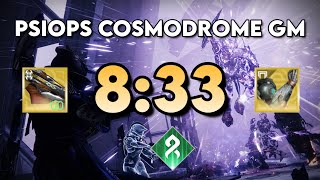 Psiops Battleground Cosmodrome GM in 833 Platinum WR [upl. by Yenwat]