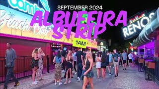 Albufeira The Strip Portugal NIGHTLIFE 1AM SEPTEMBER 2024 Portugal nightlife [upl. by Einamrej802]