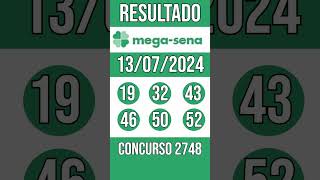 MEGA SENA hoje  13072024  Resultado concurso 2748 [upl. by Lasky]