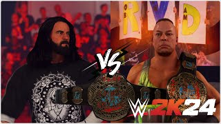 WWE 2K24 SIMULATION CM PUNK VS ROB VAN DAM  Falls Count Anywhere Title Match [upl. by Lauro]