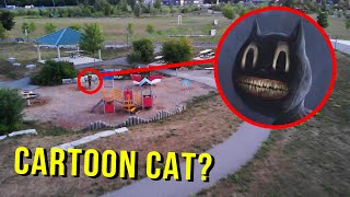 DRONE CATCHES CARTOON CAT AT HAUNTED PARK WE FOUND HIM [upl. by Esojnauj446]