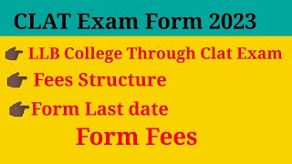 LLB College Through CLAT Exam  Fees Structure College Name clat [upl. by Ahola]