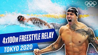 USA sets new world record to continue mens 4x100 medley relay reign  Tokyo Olympics  NBC Sports [upl. by Baudelaire]