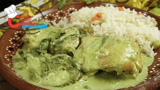 Receta Irresistiblemente SABROSA Muslos de pollo en crema de jalapeño [upl. by Esimaj]