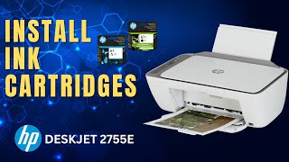 HP DeskJet 2755e How To Install Ink on HP AllInOne Printers [upl. by Waterman657]