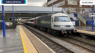 Trains at Sudbury Hill Harrow amp Sudbury Hill Tube Station 15032024 [upl. by Aggri878]