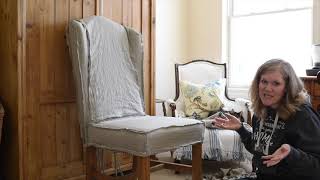 parsons chair linen slipcover tutorial  part 2 [upl. by Pizor]