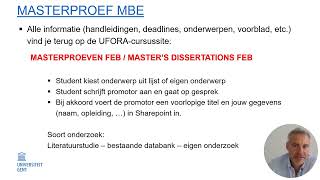 Infosessie Bedrijfseconomie  UGent [upl. by Muhan]