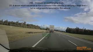 Veolia Truck Bass Highway Tasmania  insecure load [upl. by Odlareg]