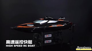 HONGXUNJIE HJ810 HJ810B RC Boat 24Ghz 35kmh LED HighSpeed RC Racing Ship Water Speed Boat [upl. by Byran845]