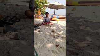 Maen dipantai cute subscribe pantai [upl. by Ayahc]