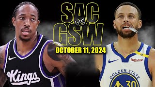 Golden State Warriors vs Sacramento Kings Full Game Highlights  October 11 2024  NBA Pre Season [upl. by Sredna738]