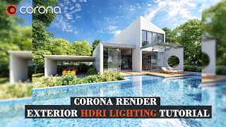 3D Tutorial  3ds Max  Corona Render  Exterior HDRI daylight lightning 03 Voiceover [upl. by Kirima50]