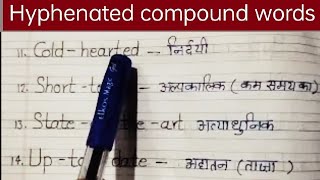 Hyphenated compound words  English grammar hyphenated words [upl. by Sorgalim889]