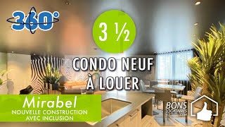 Condo à louer  Visite virtuelle 360° Virtual Tour  Mirabel 3 ½ BonsLocatairescom [upl. by Cathrin]