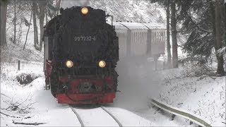 Brockenbahn im Schneesturm am 9Januar 2019 [upl. by Bock]