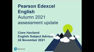 Pearson Edexcel Autumn 2021 English Assessment Update [upl. by Daniela396]