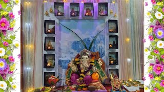 12 Jyotirlinga Theme Ganpati Decoration  Eco Friendly Decoration  Madhuris Creativity [upl. by Sutphin]