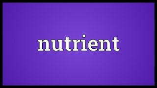 Nutrient Meaning [upl. by Iago]