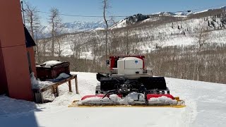 Spring Snowcat Tasks Utah PistenBully 400 Water Hauling [upl. by Adlesirhc]