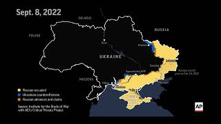 Map shows territorial shifts in Ukraine since war began one year ago [upl. by Druci]