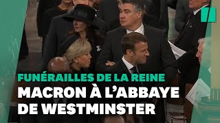 Funérailles de la reine  Emmanuel Macron est arrivé à labbaye de Westminster [upl. by Guillemette]