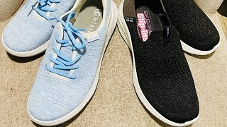 Kiziks vs Skechers Slipins Review Comparing handsfree slip on shoes Price size comfort etc [upl. by Dazhehs858]