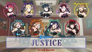 AI COVER Love Live  Aqours  JUSTICE Color Coded Lyrics [upl. by Thaddus781]