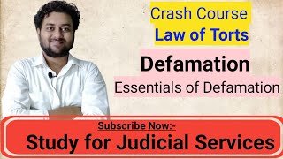 Defamation  Law of Torts  Torts Lecture  Study for Judicial Services [upl. by Su762]