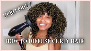 How To Diffuse Natural Curly Hair  NO FRIZZ  Tips amp Tricks [upl. by May]