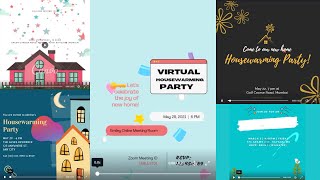 5 Awesome Editable Housewarming Video Invitations  Downloadable  Virtual Housewarming Invitations [upl. by Cela]