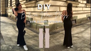 DIY Bodycon Maxi Dress  Sewing Tutorial  Pattern  Slip Dress  SKIMS inspired  SEW IT IN 3 HOURS [upl. by Alcock872]