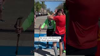 92 year old Gordon Alldredge finishes the Bentonville Half Marathon shorts [upl. by Dirgni646]