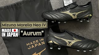 Mizuno Morelia Neo IV Beta Japan Aurum  Sergio Ramos Boot unboxing  on Feet [upl. by Kimble]