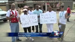 Vilonia residents say President Obamas visit wil help [upl. by Cohbert509]