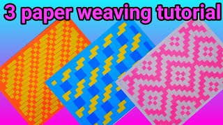 3 kinds of woven paper paper weaving tutorial weaving with paper strips [upl. by Goldina]