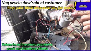 How to fix repair aircon not cooling  fan motor not working  capacitor check [upl. by Joelie935]