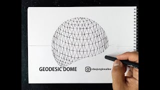 ARCHITECTURAL  GEODESIC DOME HAND DRAWING [upl. by Mile940]