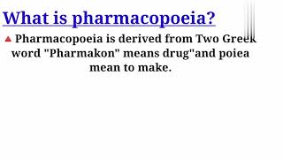 What is pharmacopoeiasPharmacopoeias [upl. by Seerdi]